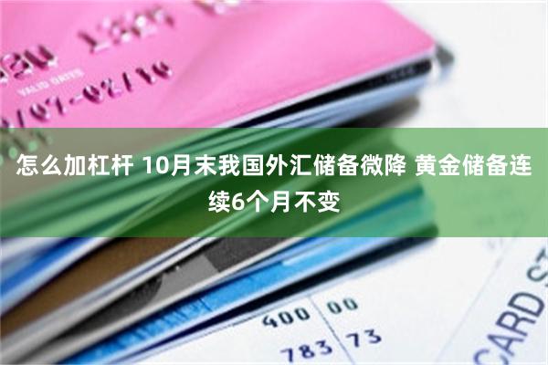 怎么加杠杆 10月末我国外汇储备微降 黄金储备连续6个月不变