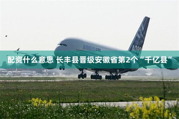 配资什么意思 长丰县晋级安徽省第2个“千亿县”