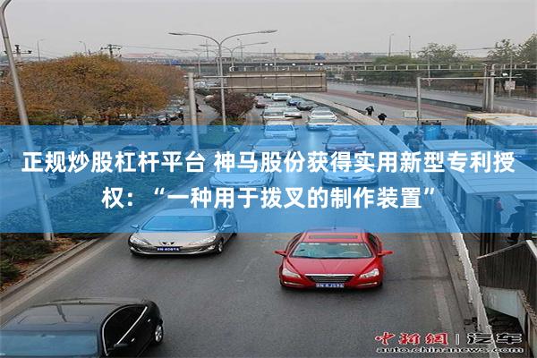 正规炒股杠杆平台 神马股份获得实用新型专利授权：“一种用于拨叉的制作装置”