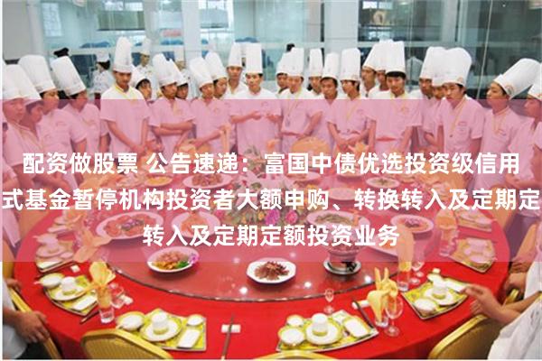 配资做股票 公告速递：富国中债优选投资级信用债指数发起式基金暂停机构投资者大额申购、转换转入及定期定额投资业务