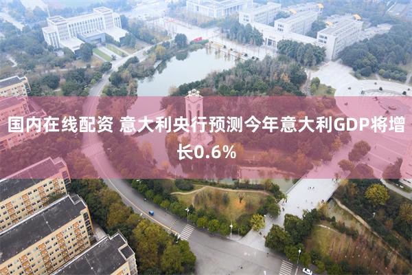 国内在线配资 意大利央行预测今年意大利GDP将增长0.6%