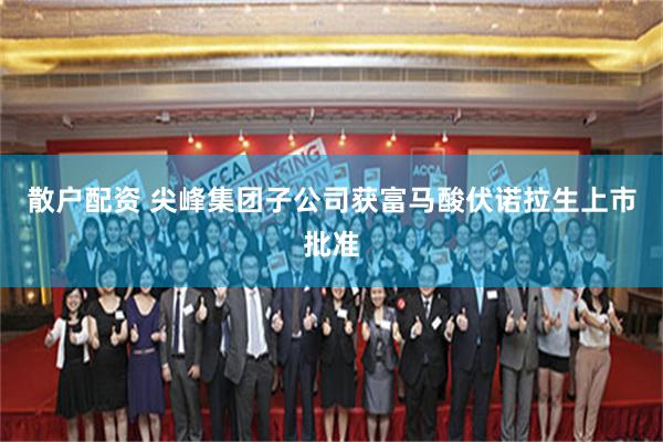 散户配资 尖峰集团子公司获富马酸伏诺拉生上市批准