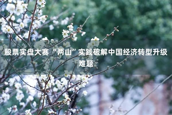 股票实盘大赛 “两山”实践破解中国经济转型升级难题